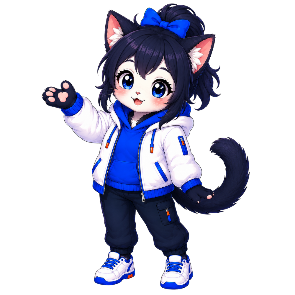 手を振るadofyのマスコットキャラクター